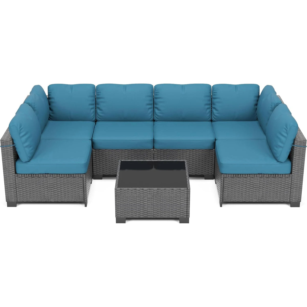HiMISS Modular Outdoor Rattan Sectional Sofa Set For Garden Patios