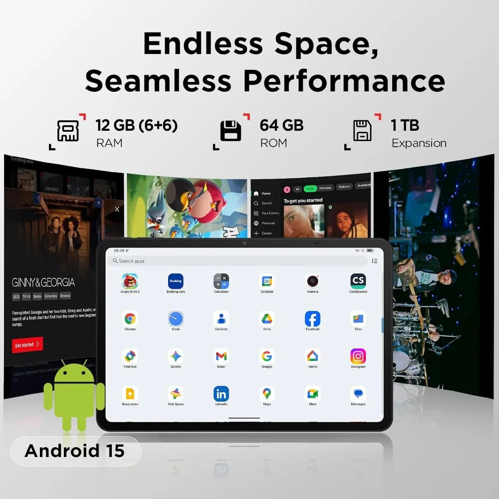 Digital Notebook With 4096 Level Stylus Case Android 15 64GB Storage