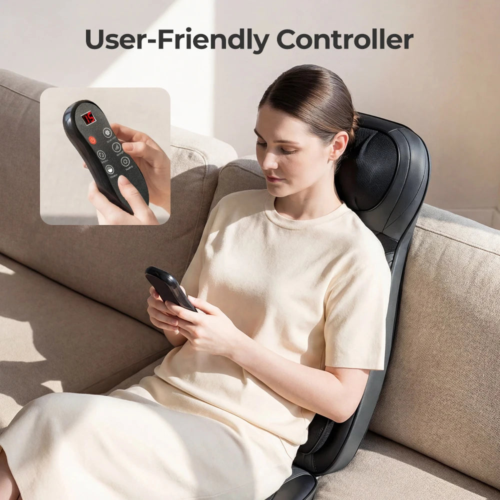 HIMOUTA Shiatsu Neck Back Massager With Heat For Office Chair