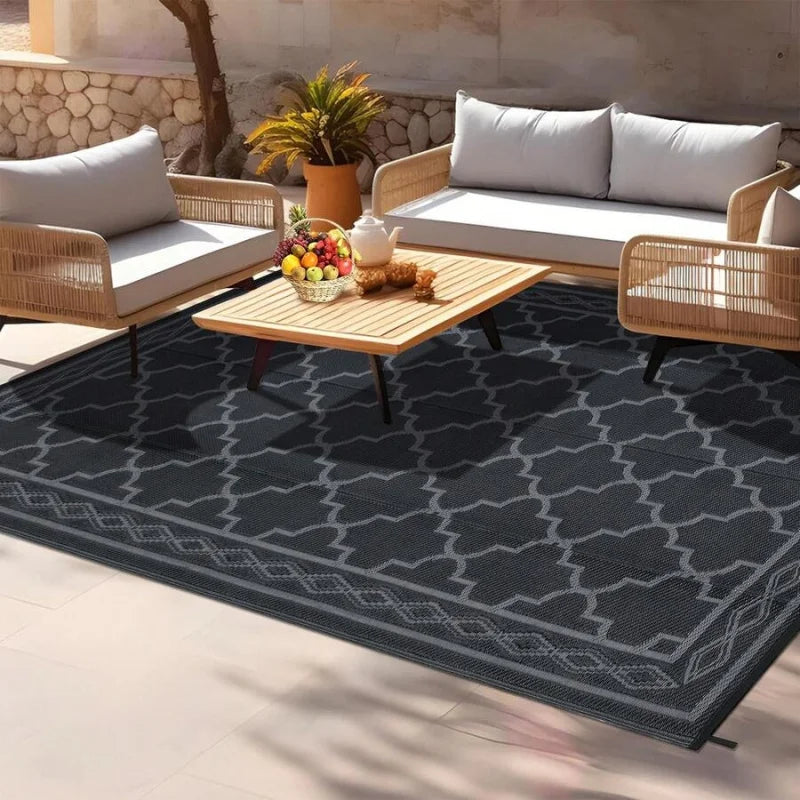 Geometric Outdoor Rug Waterproof Patio Mat For Balcony RV Beach