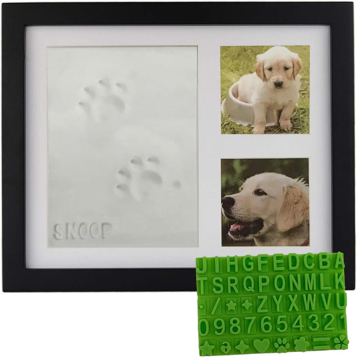 Premium Pet Pawprint Keepsake Kit With Wooden Frame For Memorial Gifts