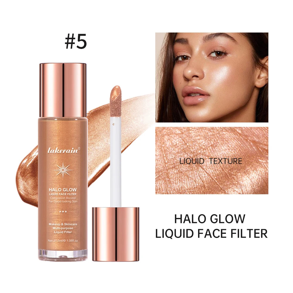 2 IN 1 Face Makeup Long-Lasting Dewy Radiant Liquid Illuminator Foundation & Highlighter Brighten Face Body Shimmer Makeup