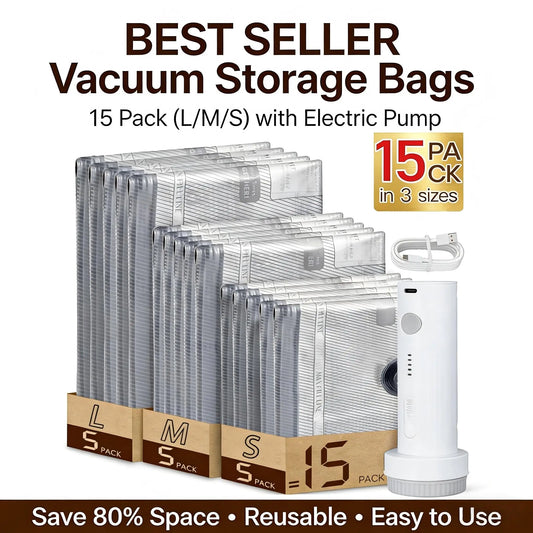 Carry On Vacuum Storage Bags With Rechargeable Pump