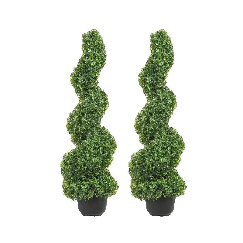 Artificial Boxwood Spiral Topiary Outdoor Garden Decor Plant