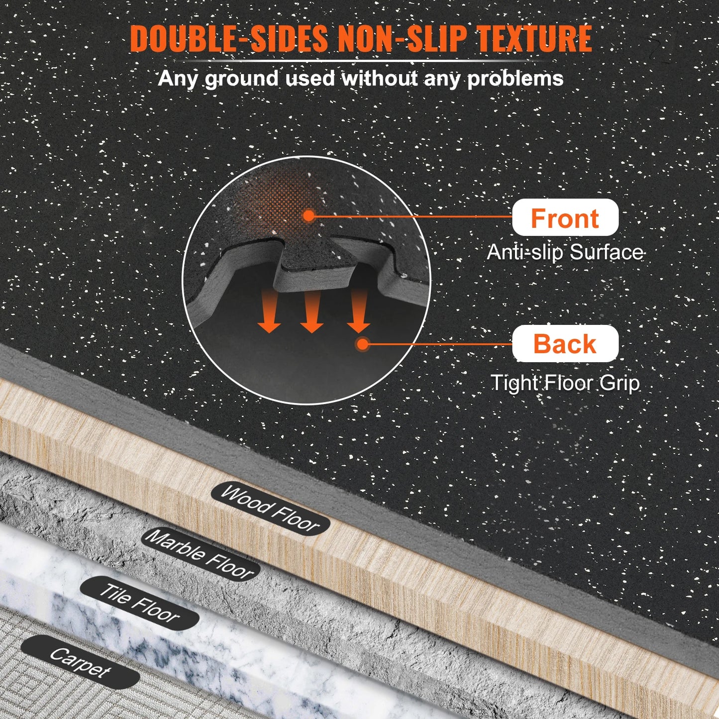 SucceBuy Interlocking Gym Floor Mats EVA Rubber Top Waterproof