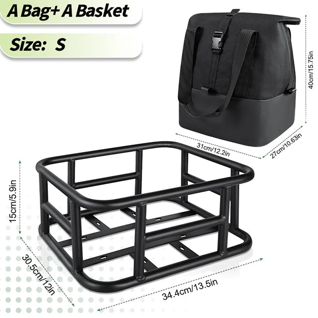 Newboler Rear Bike Basket Cargo Rack Bag With Handle
