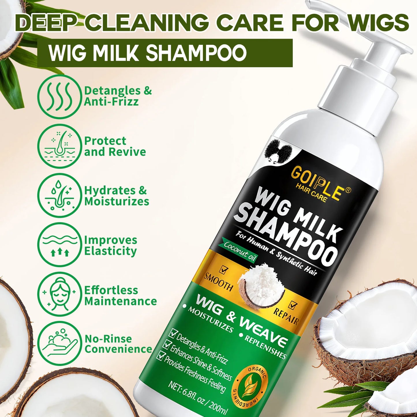 Wig Milk Care Kit Spray And Shampoo For Synthetic Wigs