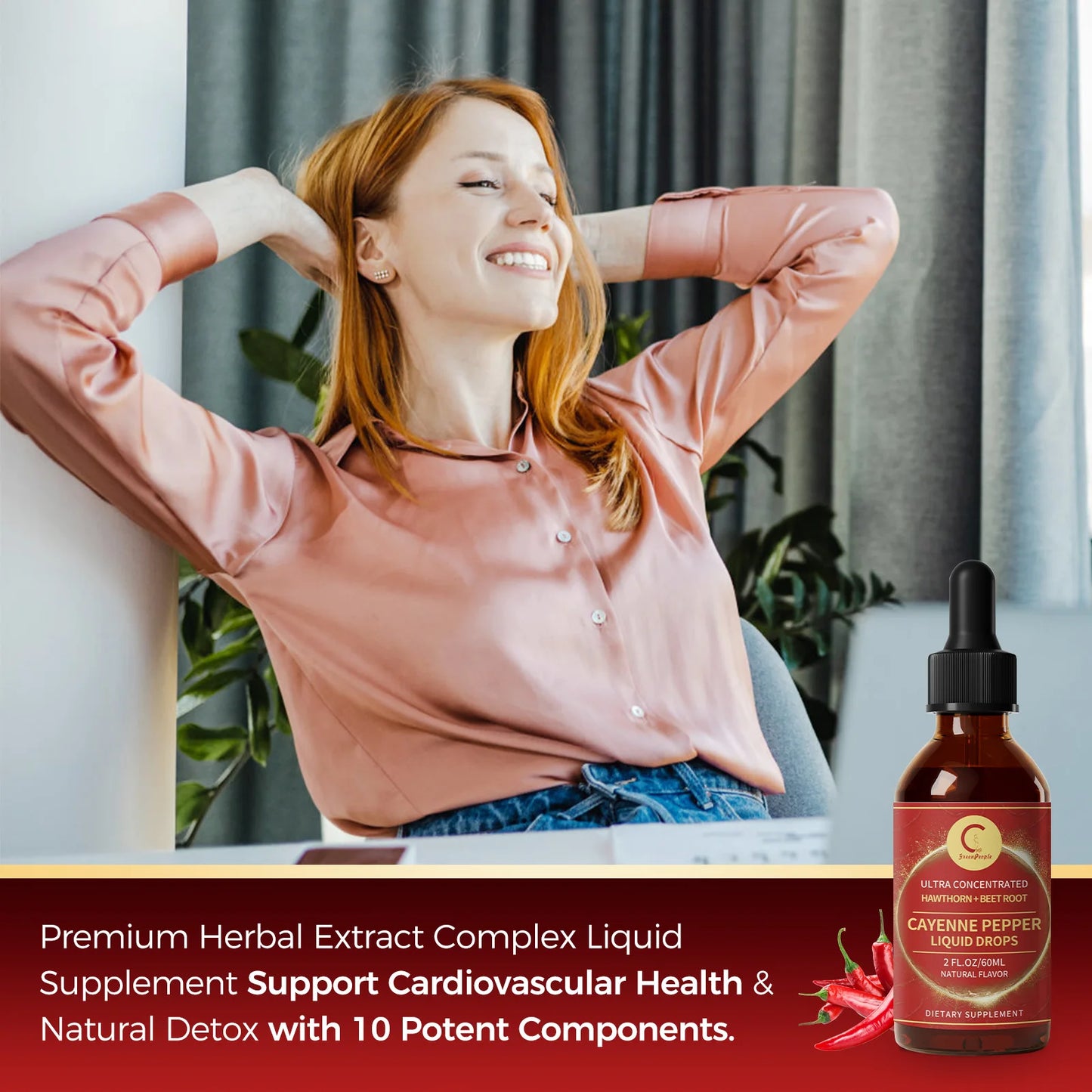 MINCH Organic Cayenne Pepper Drops 7In1 Complex Turmeric Ginseng Garlic