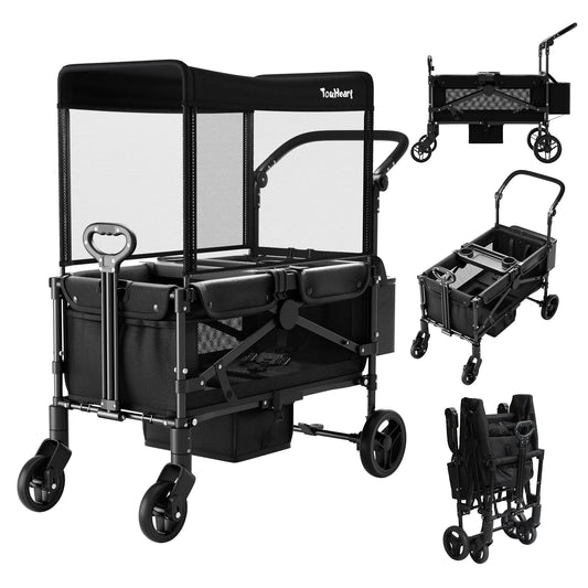 TouHeart 2 Seat Wagon Stroller All Terrain With Canopy