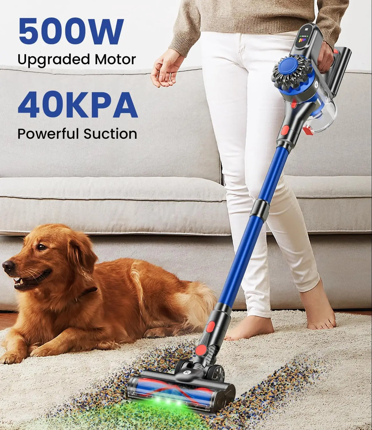 Cordless Stick Vacuum Cleaner LED Display Anti Tangle Wall Mount