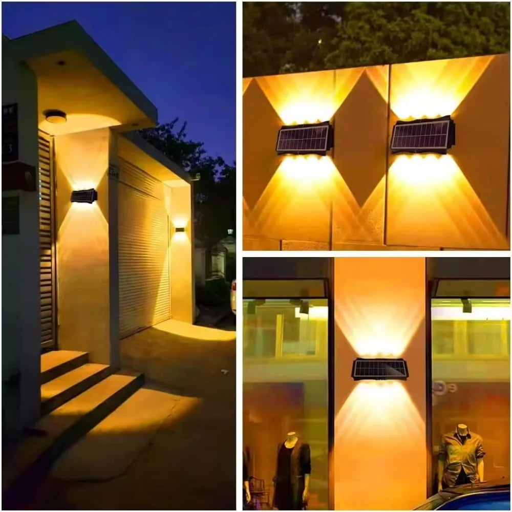 Waterproof Solar LED Wall Lamp Outdoor Garden Patio Decor
