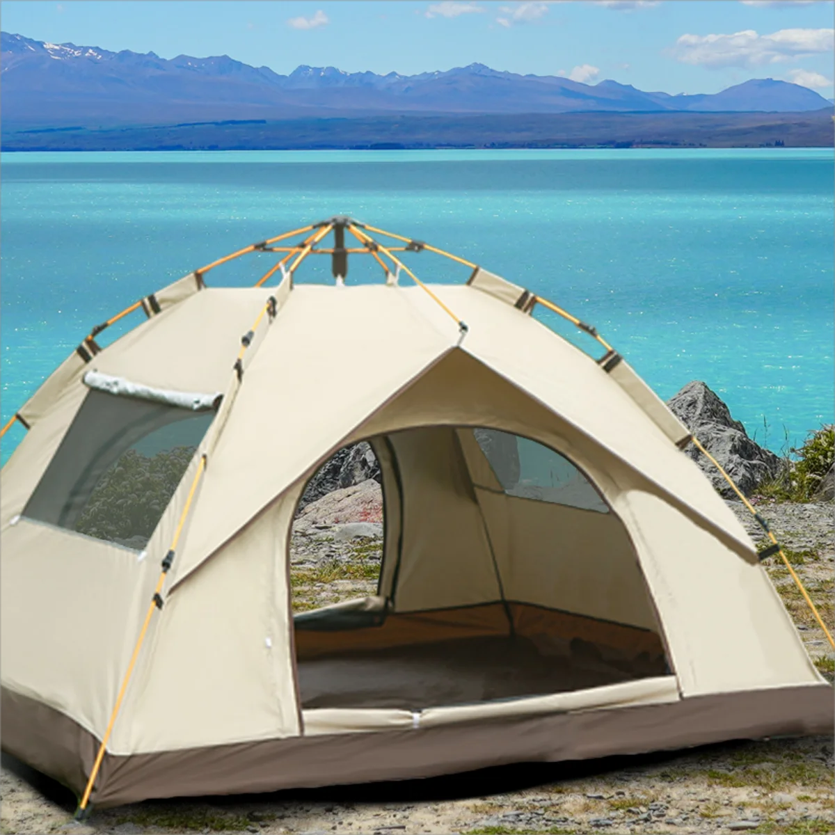 Pakicetus Automatic Camping Tent With Dual Doors And Windows