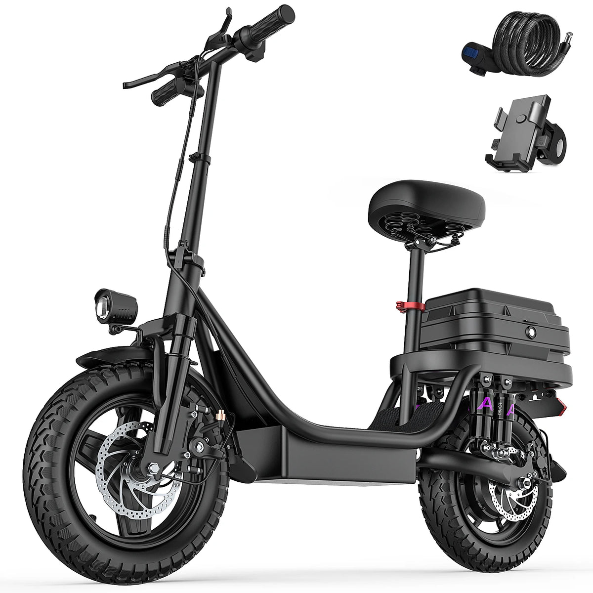UPlee GQ8 Folding Electric Bicycle With Trunk And Shock Support