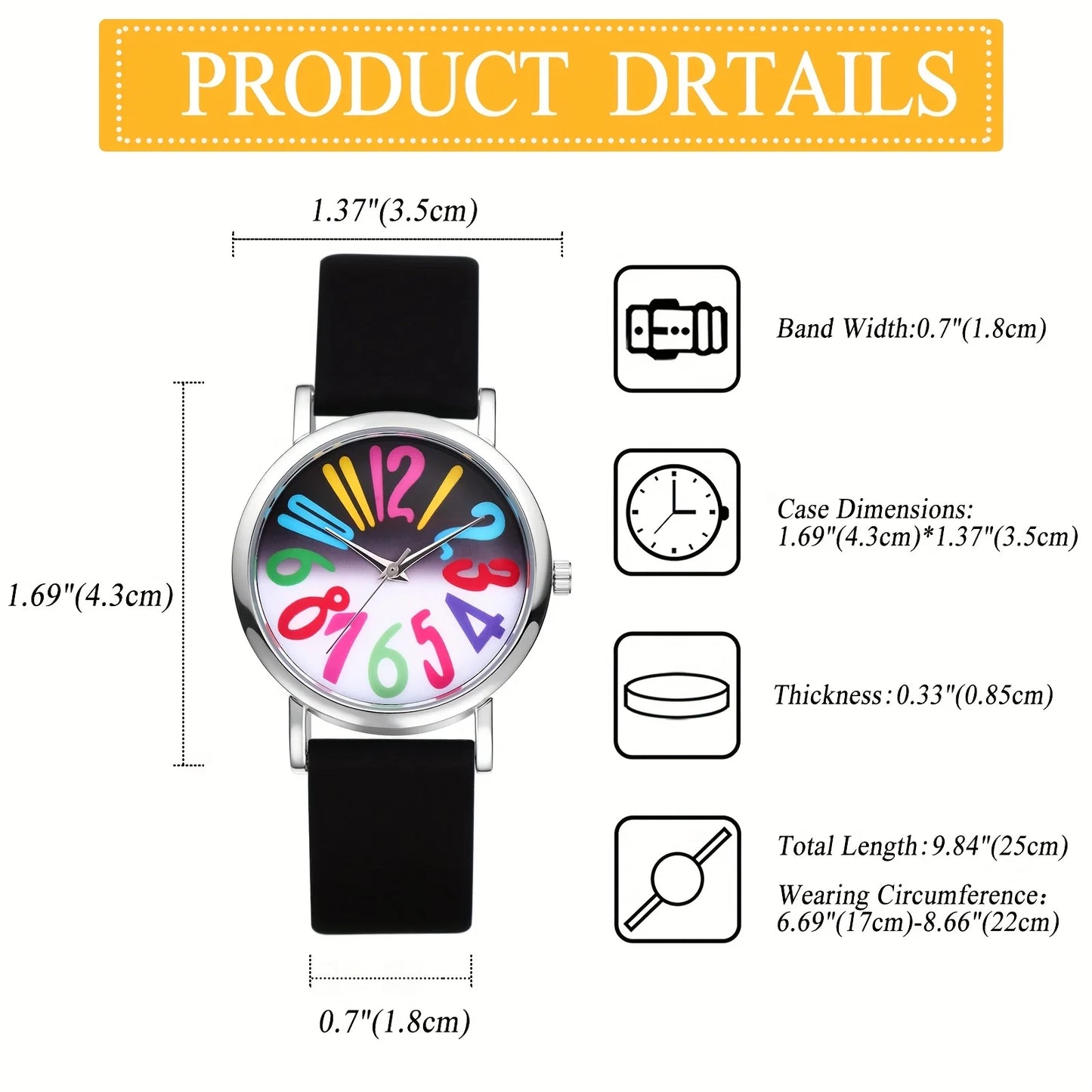 JewelryWe Womens Quartz Digital Watch With Silicone Strap