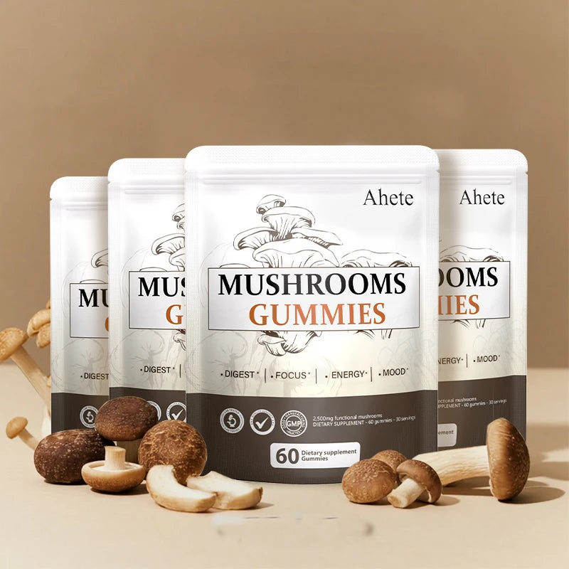 Ahete Mushroom Gummies Seven Mushroom Blend For Digestive Support
