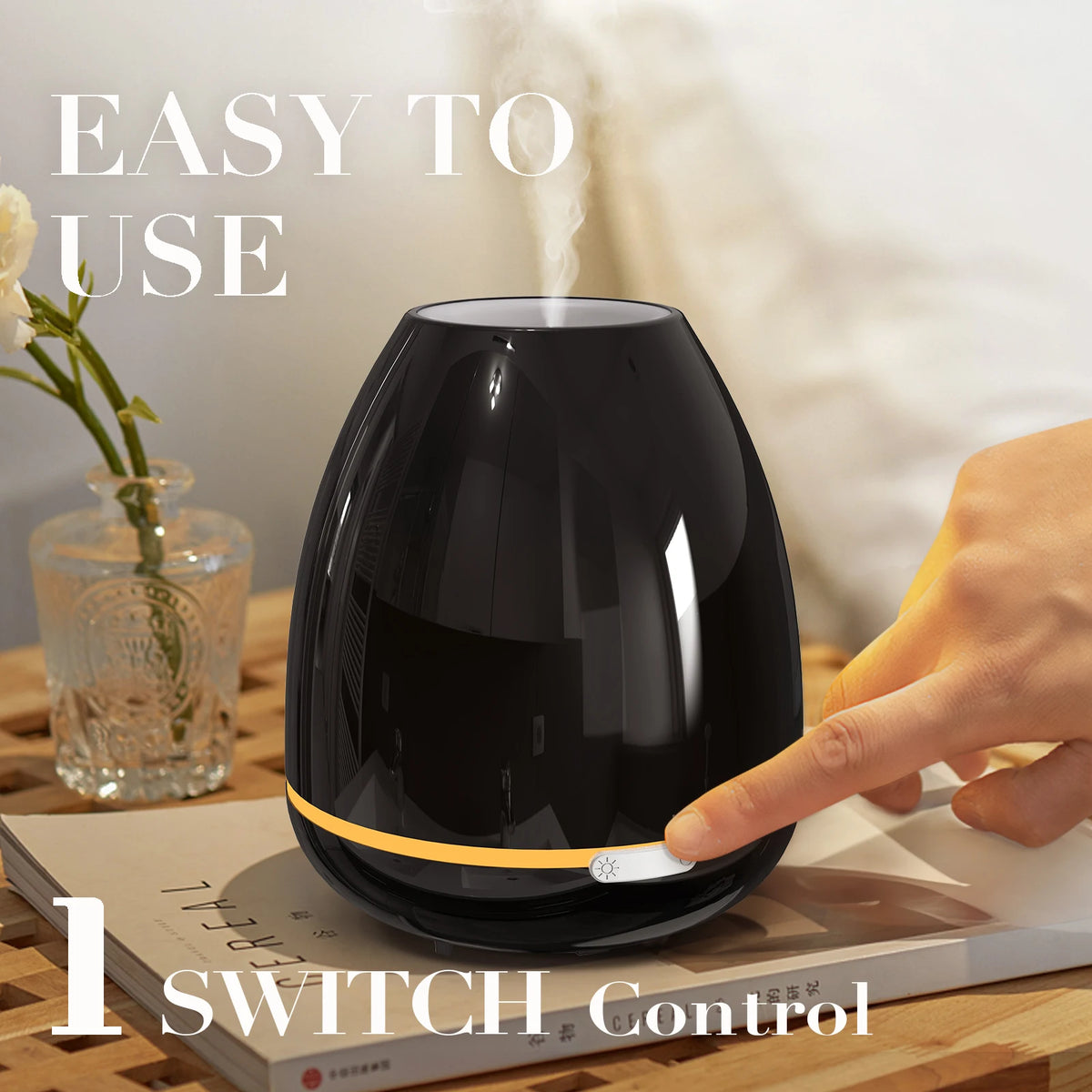 Desktop Aromatherapy Diffuser Cool Mist Air Humidifier 300ML Ultrasonic Essential Oils Diffuser with 7 Colors Light