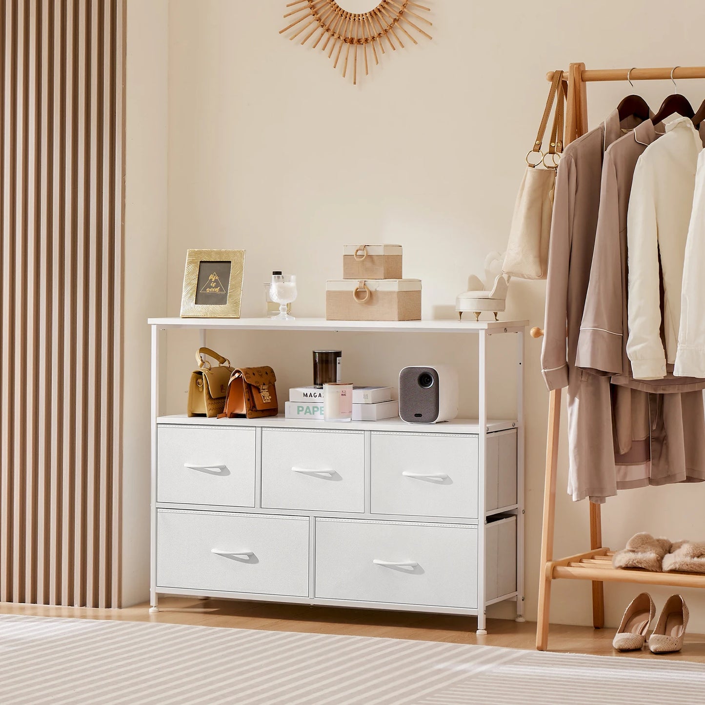 JHK Shoe Cabinet With 5 Drawers Shoe Storage Rack