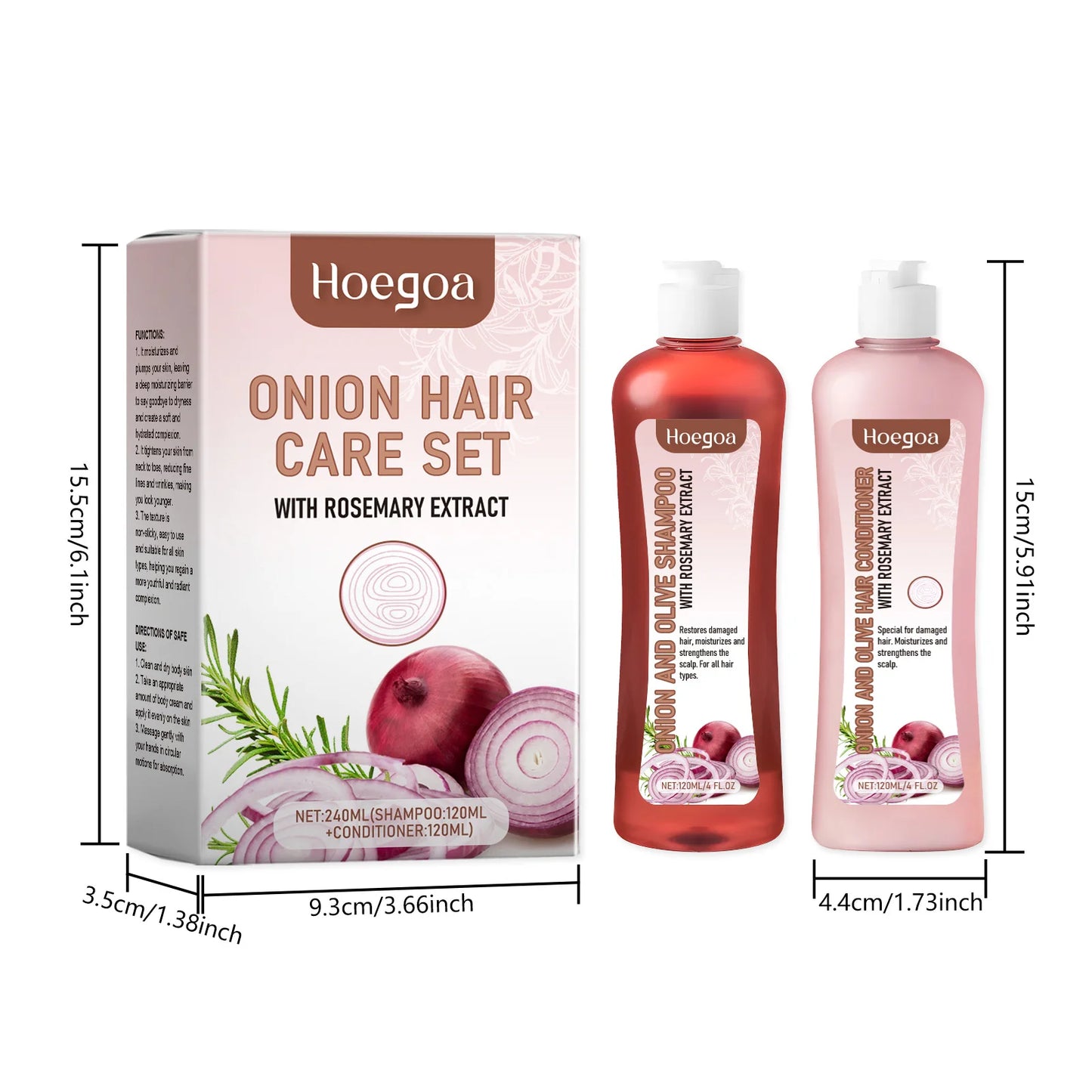 Rosemary Onion Hair Growth Shampoo And Conditioner For Damaged Hair