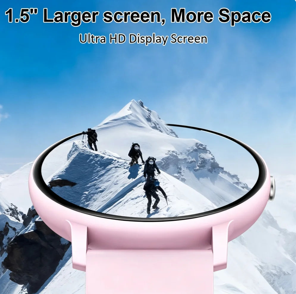Smart Watch with Full Touch Screen, Wireless Calls, Message Notifications, USB Charging, Health Tracker, Music Playback, Wallpaper, Multiple Sports Modes for iPhone & Android - Ideal Gift for Life