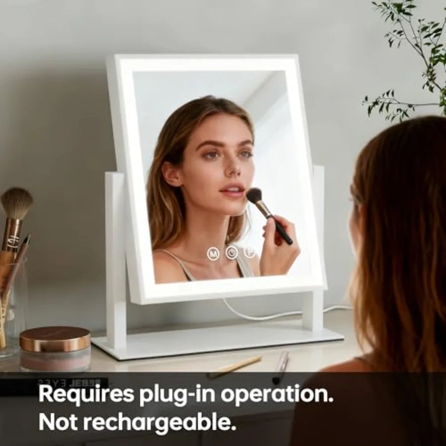 Lighted Makeup Vanity Mirror With Dimmable Touch Controls And Rotation