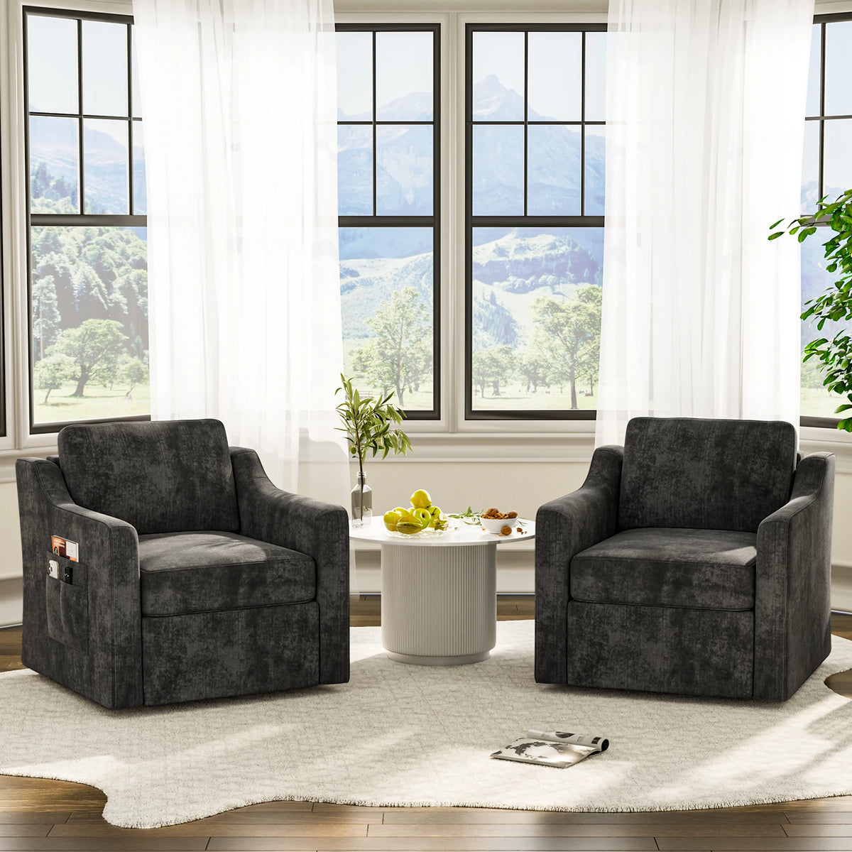 360 Degree Swivel Accent Chair for Comfortable Living Rooms