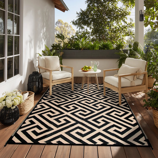 Outdoor Patio Rug Waterproof Reversible Polypropylene Mat