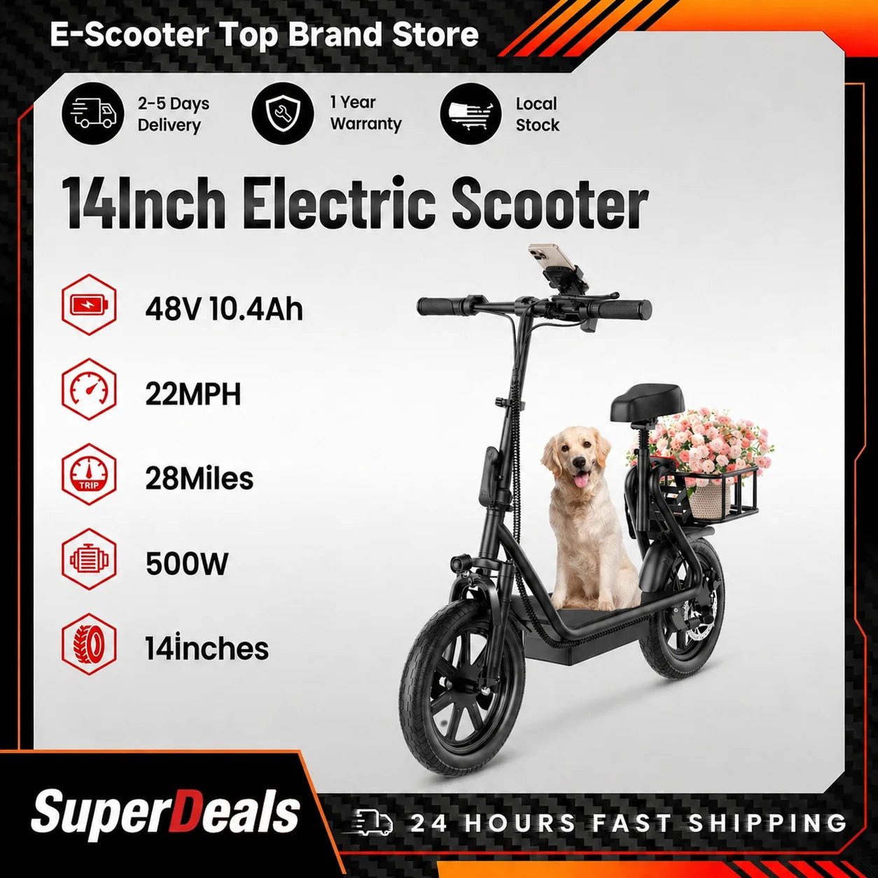 Folding Electric Scooter For Adults 500W Motor 28 Mile Range