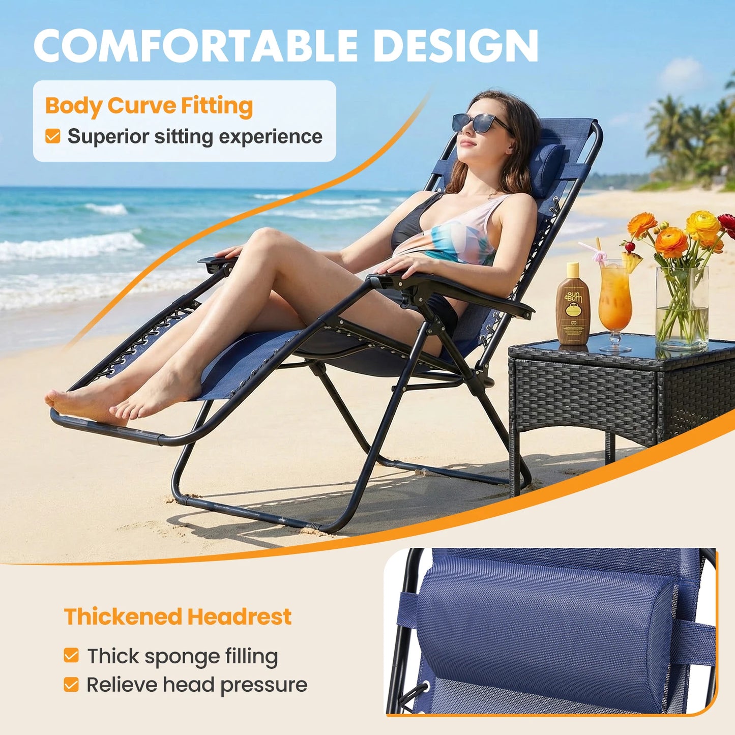Outdoor Zero Gravity Chairs Set Of 2 Folding Recliners