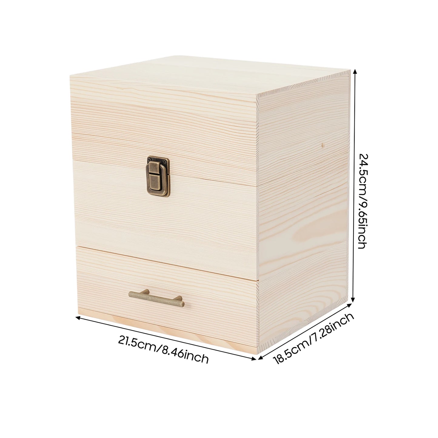 Wooden Essential Oil Storage Box With Locking Drawer Modern Design