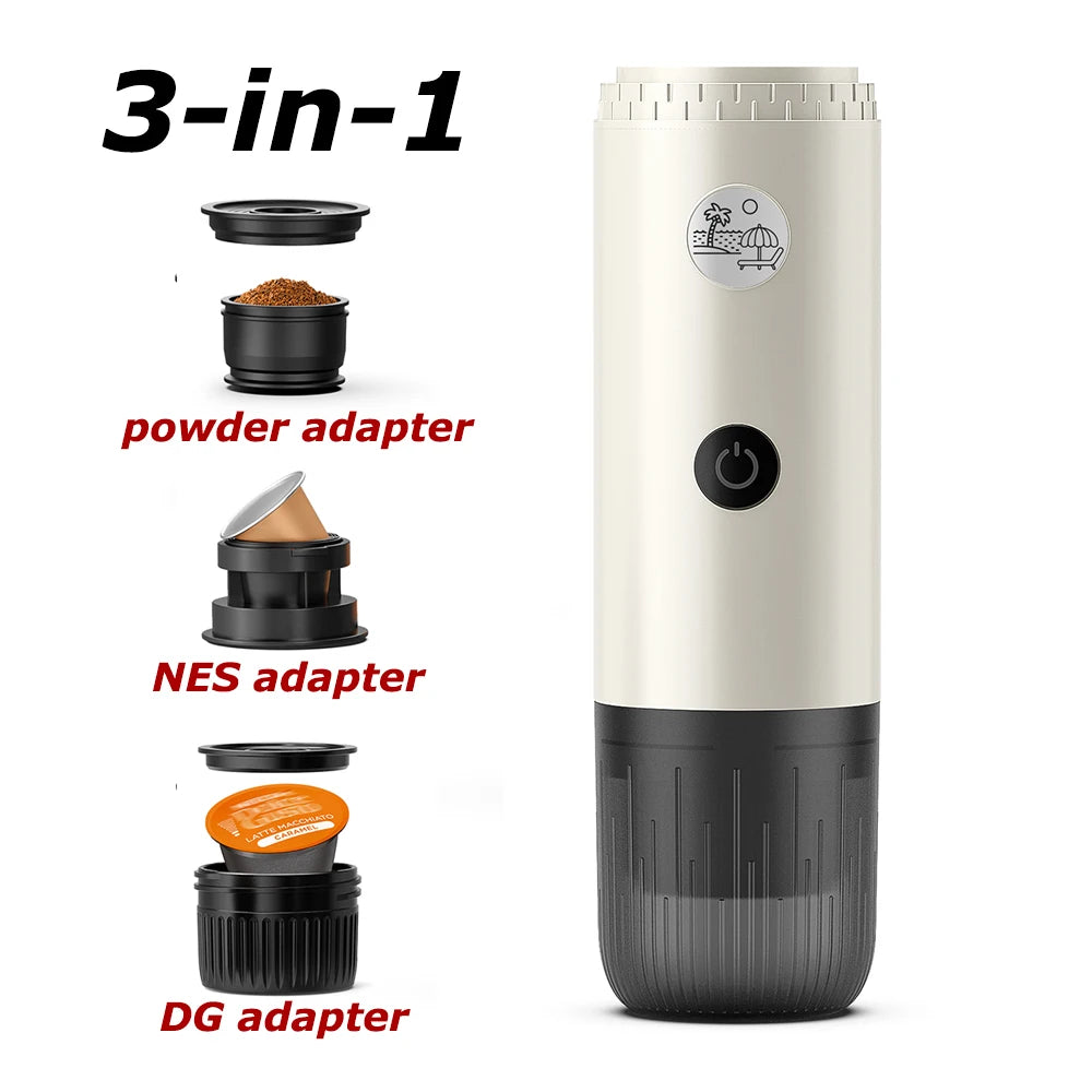 Portable 2-In-1 and 3-In-1 Capsule and Ground Coffee Maker