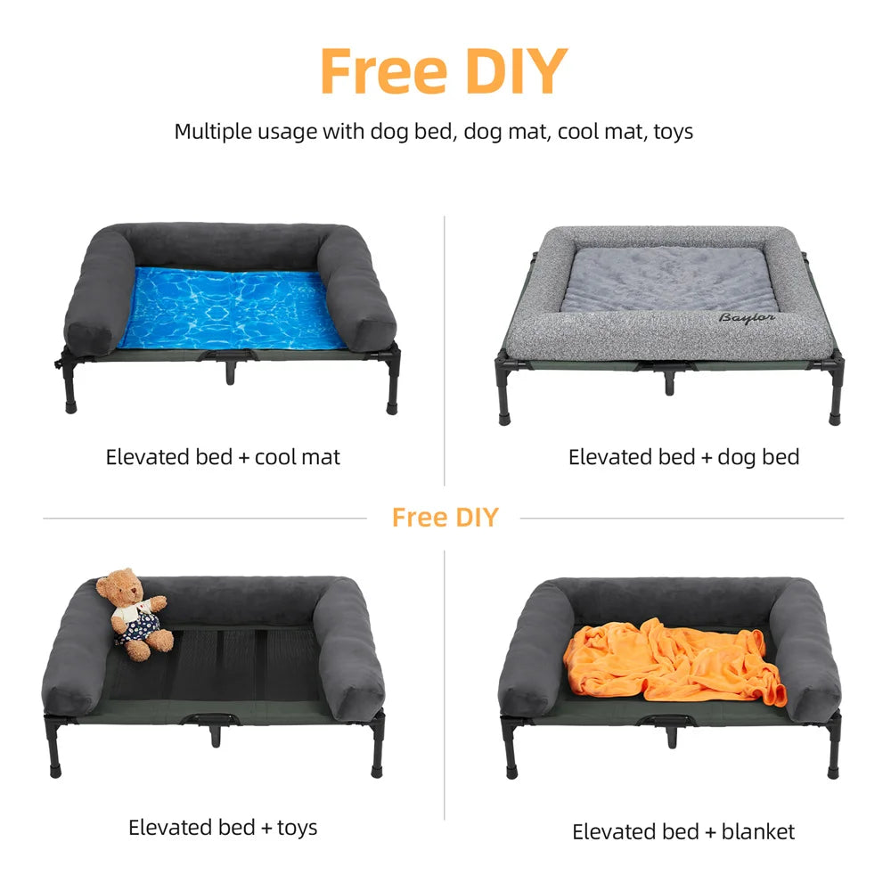 Borwart Raised Dog Bed With Cooling Breathable Outdoor Cot
