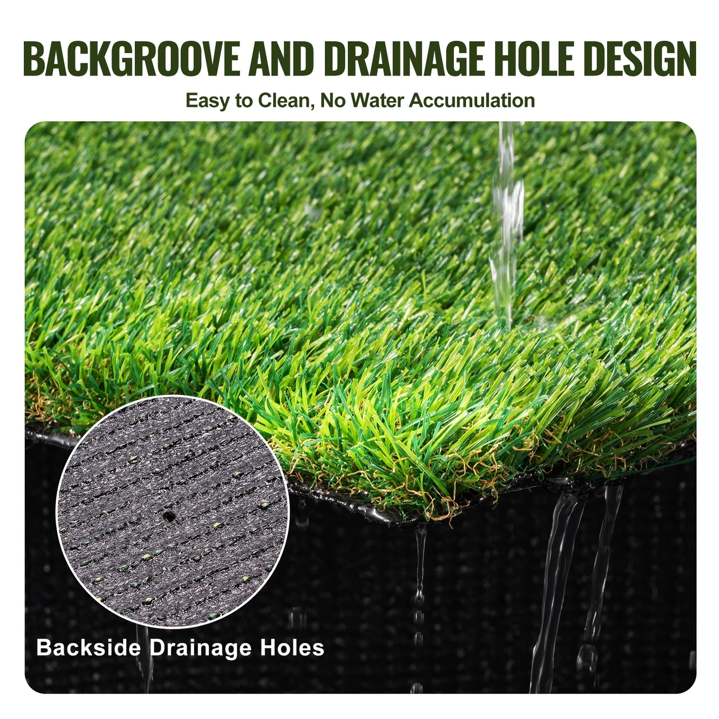 Durable Artificial Grass Rug With Effective Draining Design