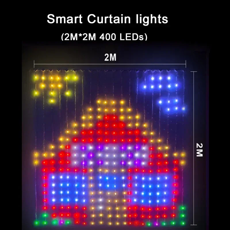 App Controlled Led Curtain Lights Music Mode Waterproof Design