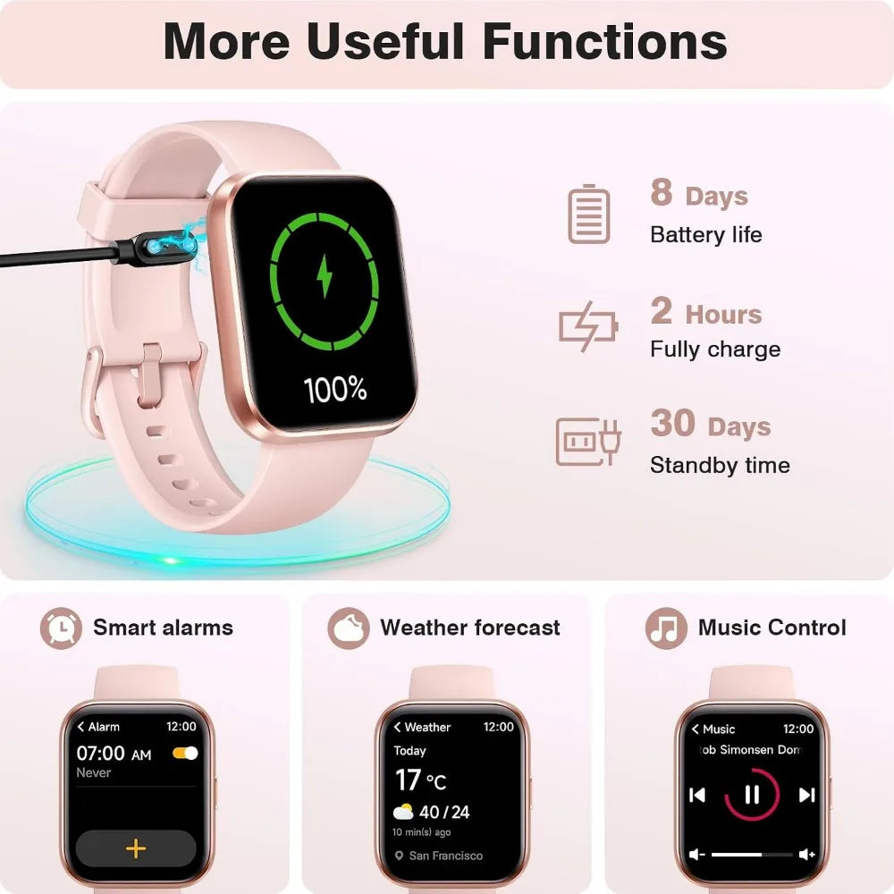 H96 Women Smartwatch With Alexa Bluetooth Calling Health Tracking Waterproof