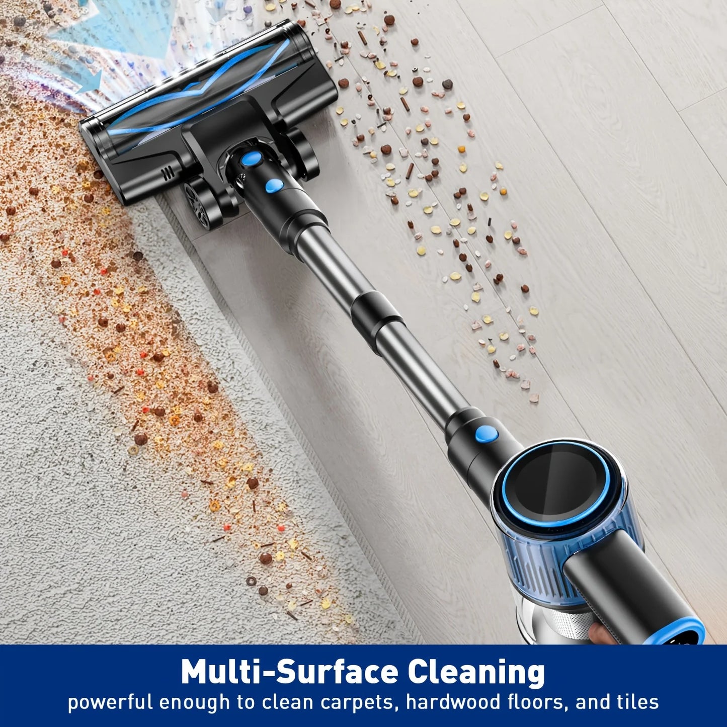 SUXIANGVAC Cordless Vacuum Cleaner 55KPa 45Min Runtime 8 In 1