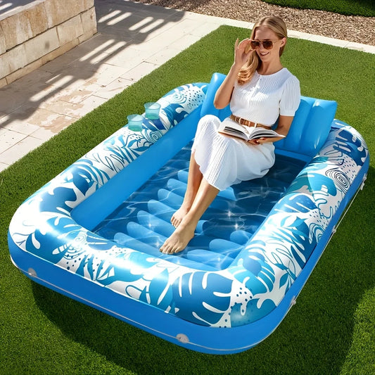 Joyfy 4 In 1 Suntan Pool Floats With Headrest And Drink Holders