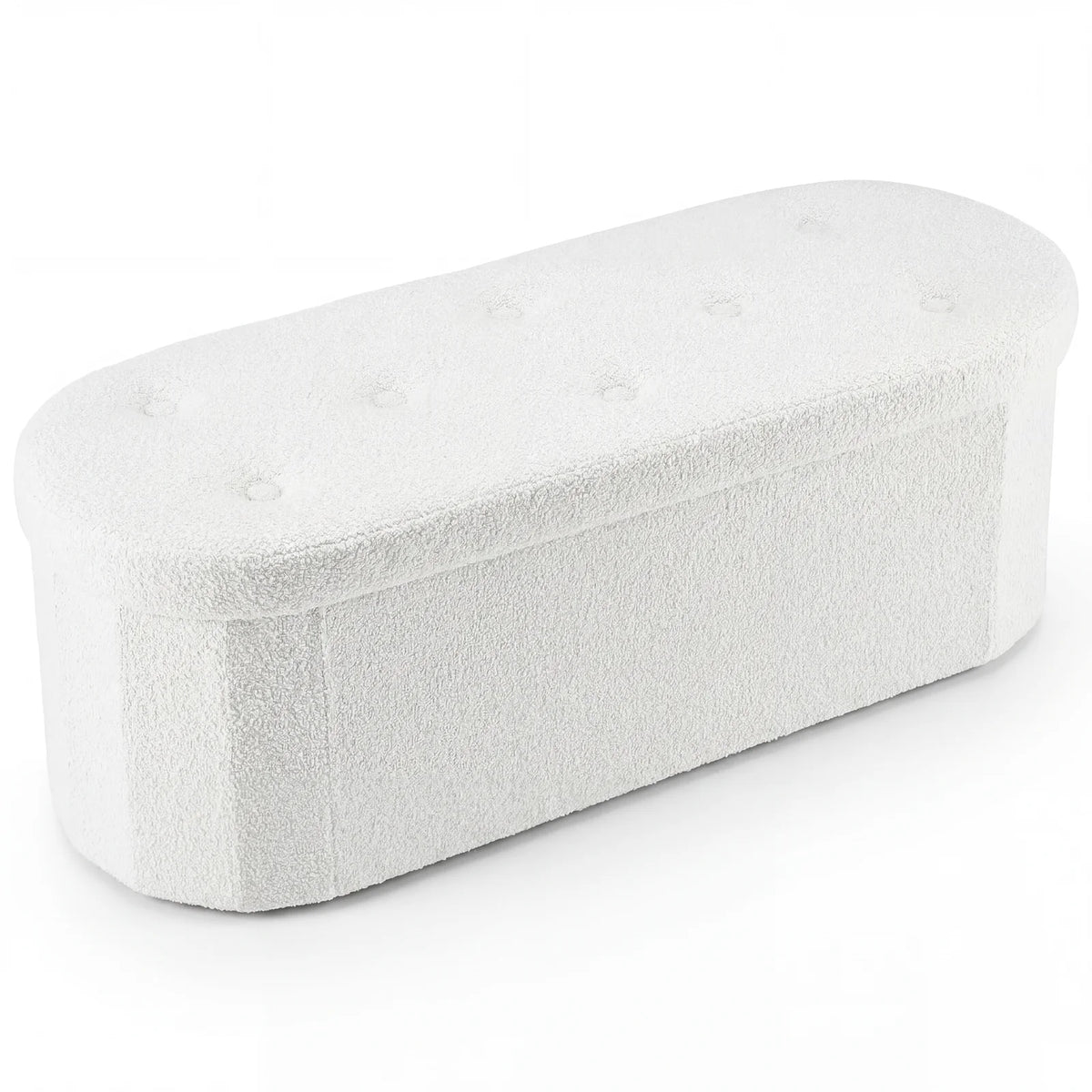 MCQ Faux Fur Storage Ottoman Footstool For Bedroom Seating