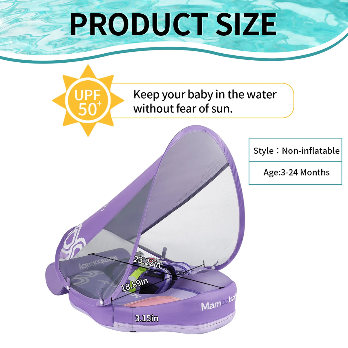 Mambobaby Infant Baby Float with Removable Canopy and Sunshade