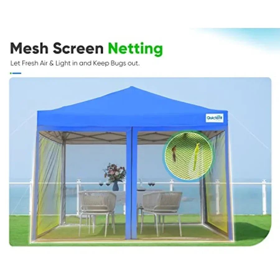 Portable Pop Up Gazebo Tent With Netting Fully Waterproof