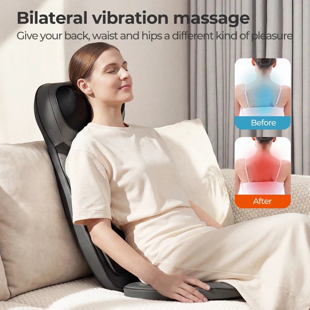 HIMOUTA Shiatsu Neck Back Massager With Heat For Office Chair
