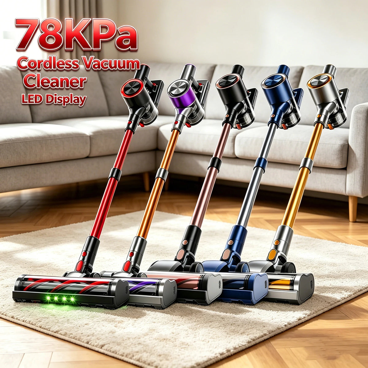 Honki Cordless Stick Vacuum Cleaner Led Display Hepa Filter Turbo