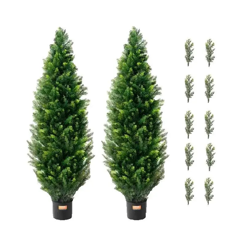 SucceBuy Artificial Cedar Topiary Evergreen Tree For Home Decor