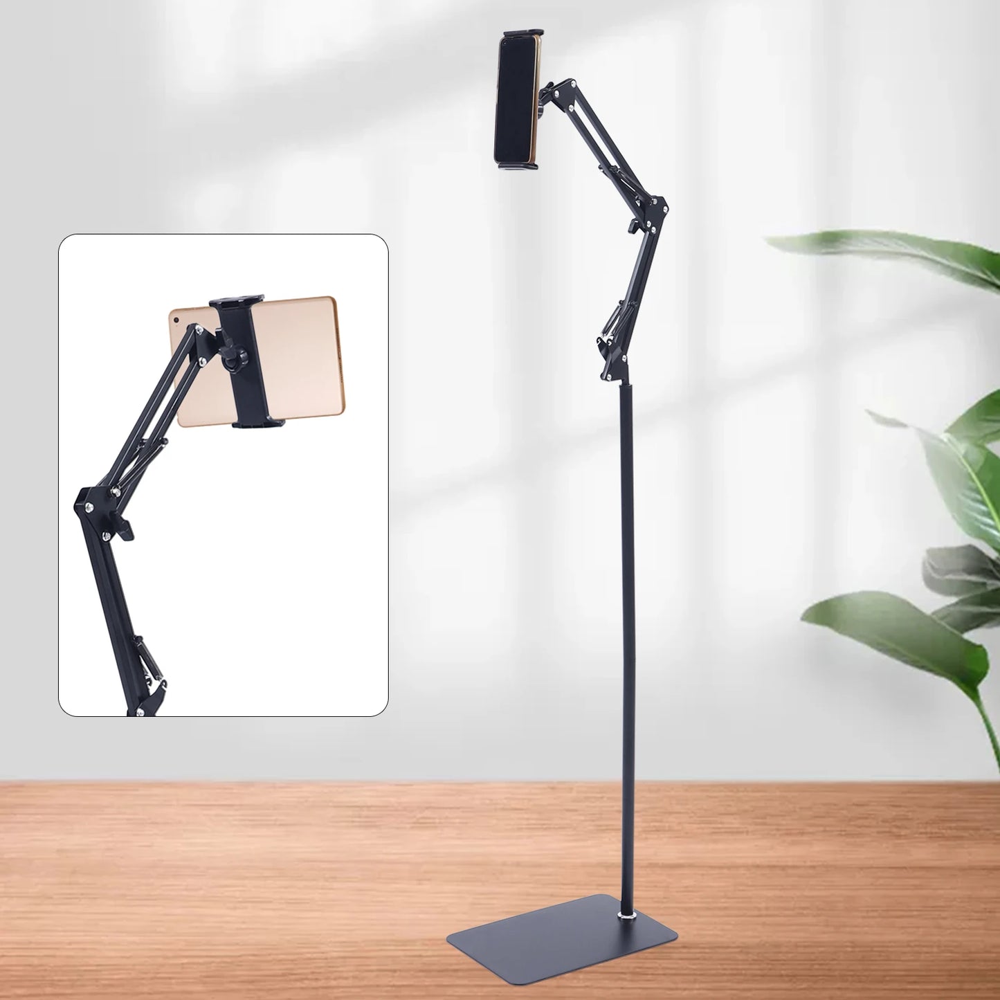 360 Degree Tablet Floor Stand With Adjustable Height Mount