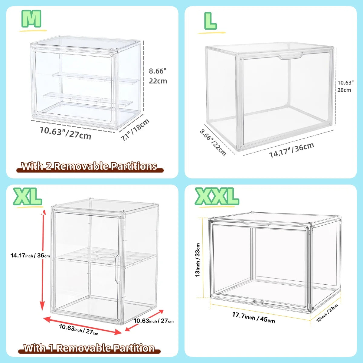 Clear Stackable Acrylic Display Storage Box Organizer
