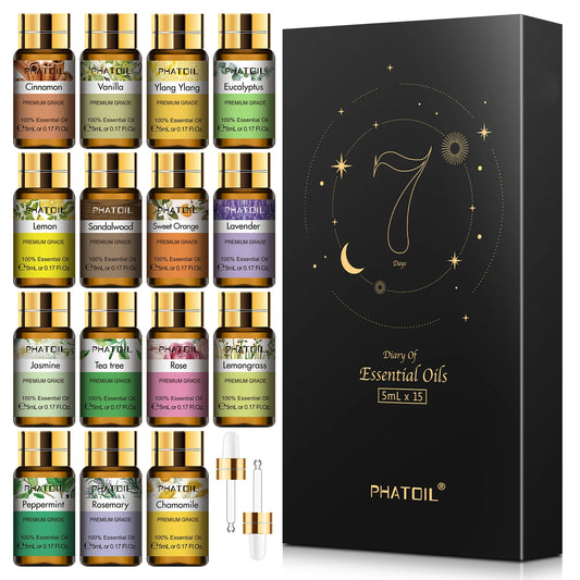 PHATOIL 15pcs Essential Oils Gift Set Pure Plant Extracts