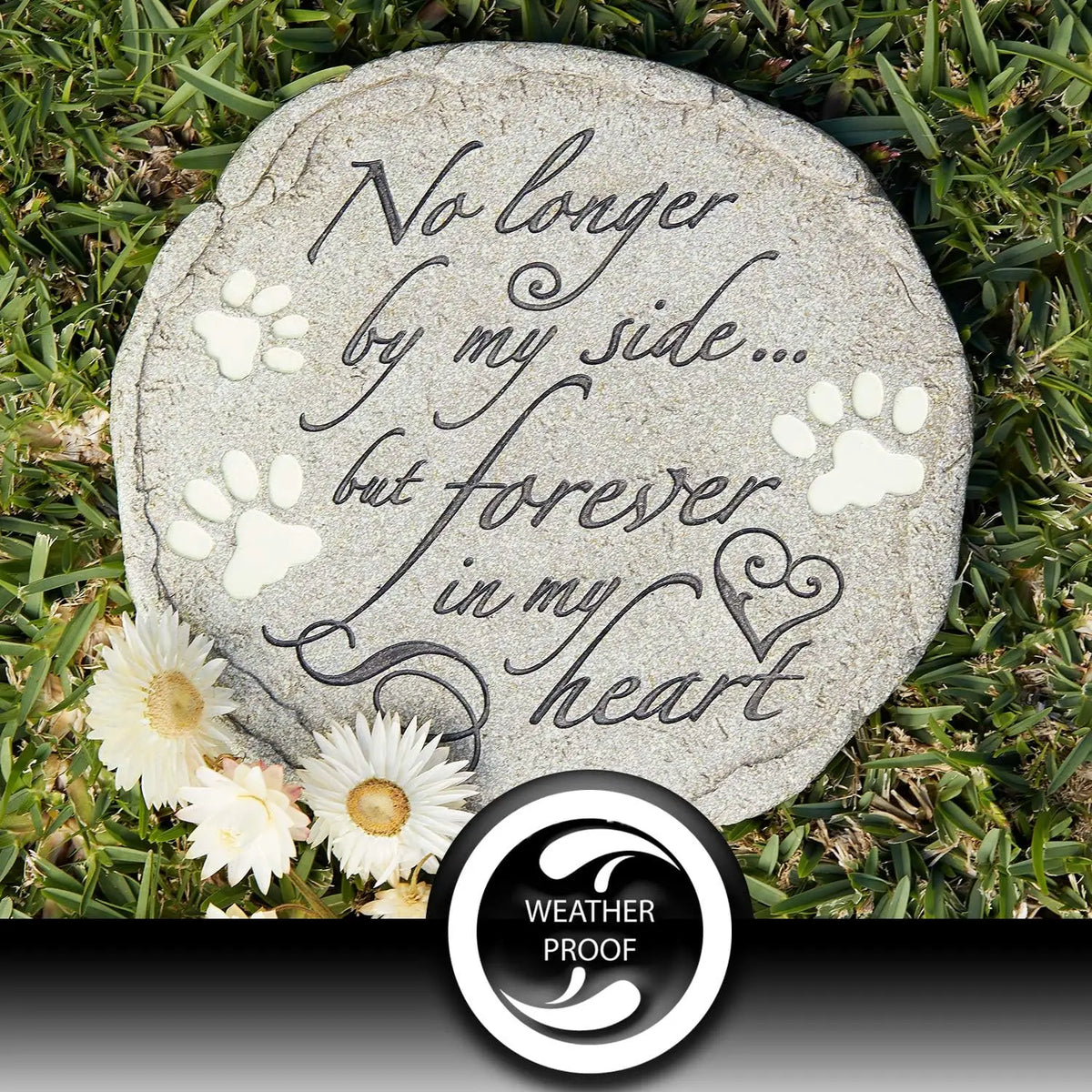 Pet Memorial Stone for Cats and Dogs Waterproof Outdoor Garden Marker