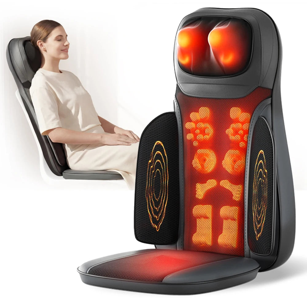 HIMOUTA Shiatsu Neck Back Massager With Heat For Office Chair