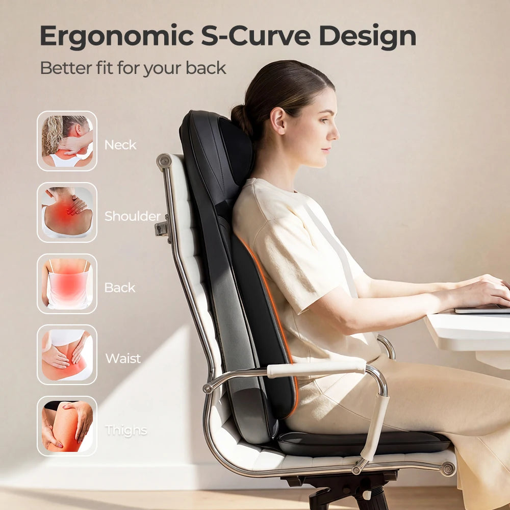 HIMOUTA Shiatsu Neck Back Massager With Heat For Office Chair