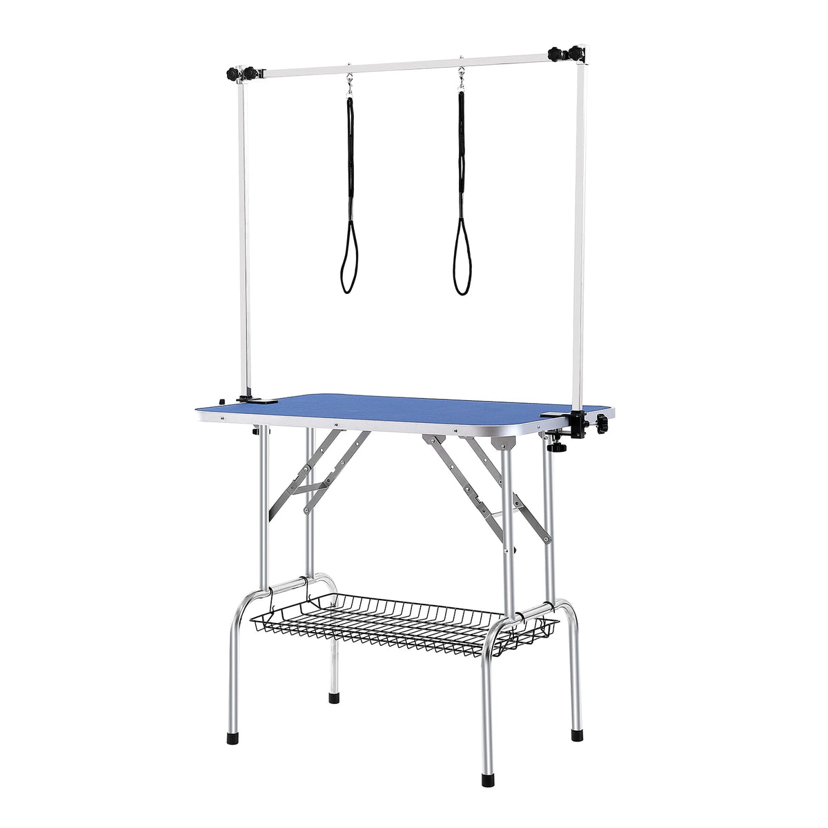 Foldable Dog Grooming Table With Adjustable Clamp And Safety Loop