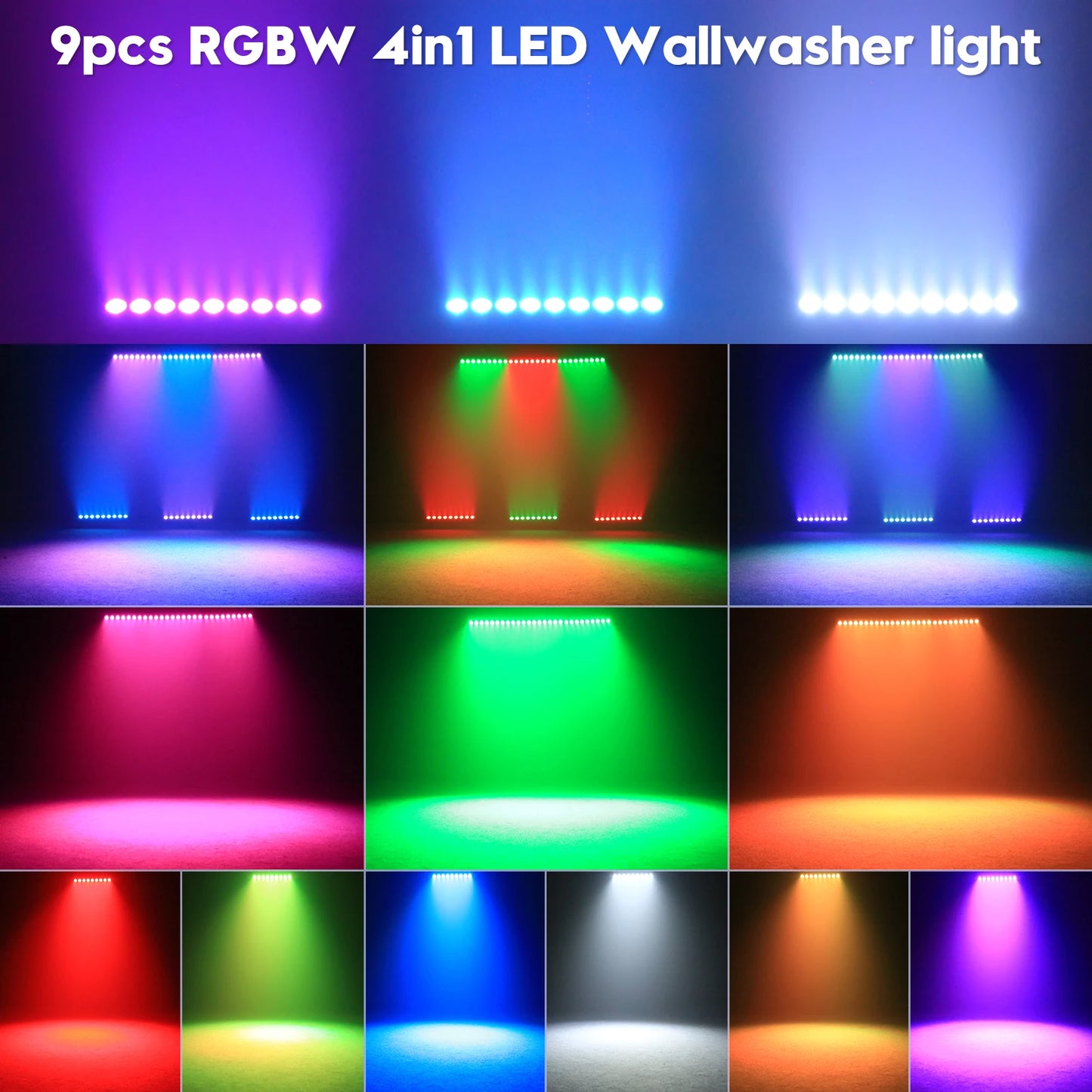 Rudderstar 9LEDs 4IN1 Wall Wash Lamp RGBW Stage Light